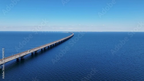 Wallpaper Mural Drone shot of high bridge over sea. Torontodigital.ca