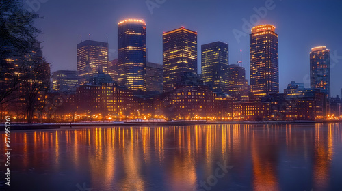 A panoramic view of a city ...