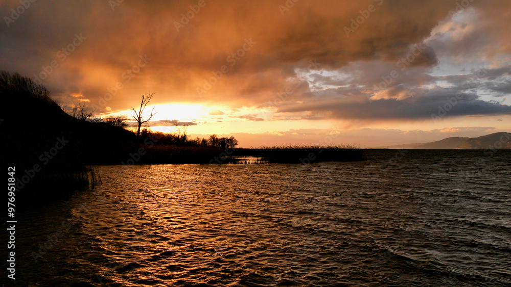 Naklejka premium Couché de soleil