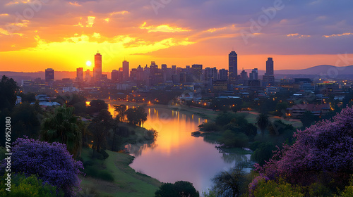 A panoramic view of a city ...