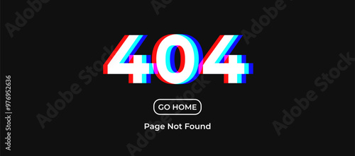 404 Page not found error. Vector layout template