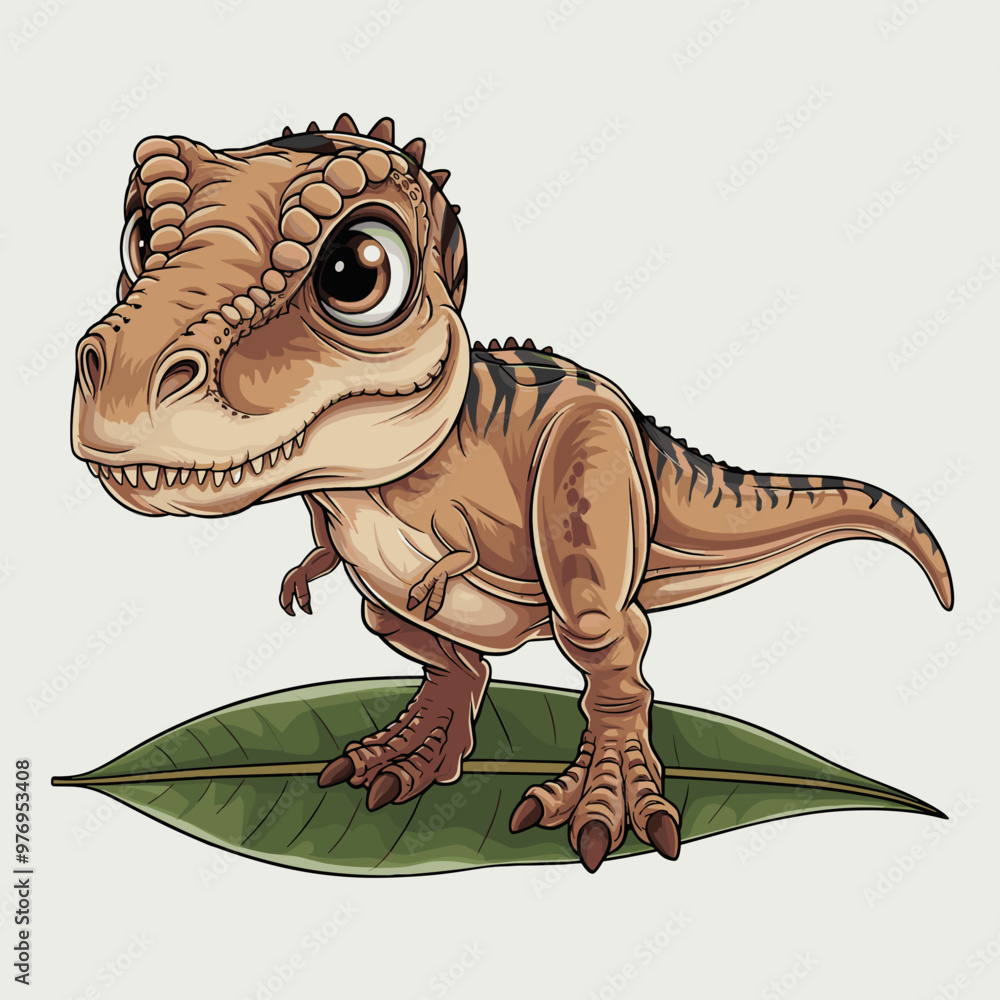 Fototapeta premium Adorable Cartoon Tyrannosaurus Rex