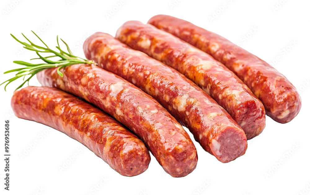 Fresh sausage on transparent background, png Fresh sausage on transparent background, png