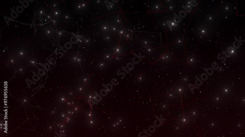 Gold and red dust particles fly in slow motion in the air lingering slowly. Dust Particles Background Bokeh Lights Background on Black Background 4k Footage 