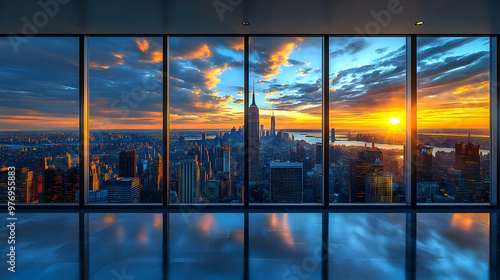 A panoramic view of a city ...