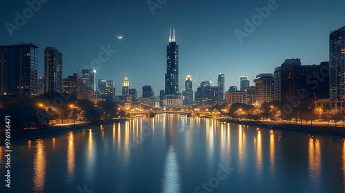 A panoramic view of a city ...