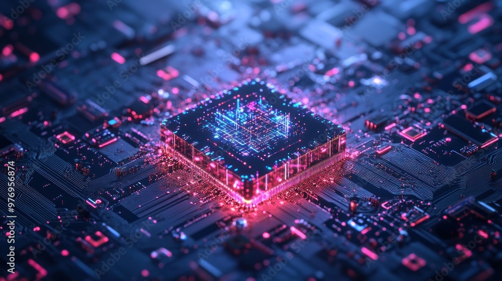 Fototapeta premium CPU Chip Motherboard Circuitry