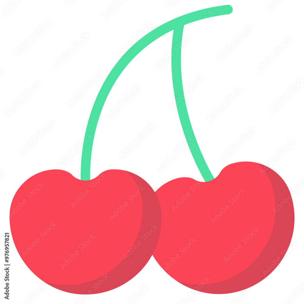 cherry flat vector icon
