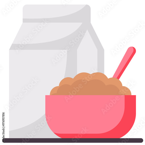 cereal flat vector icon