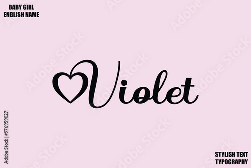 Female Name - in Stylish Cursive Typography Text Violet