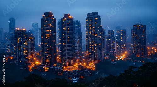 A panoramic view of a moder...