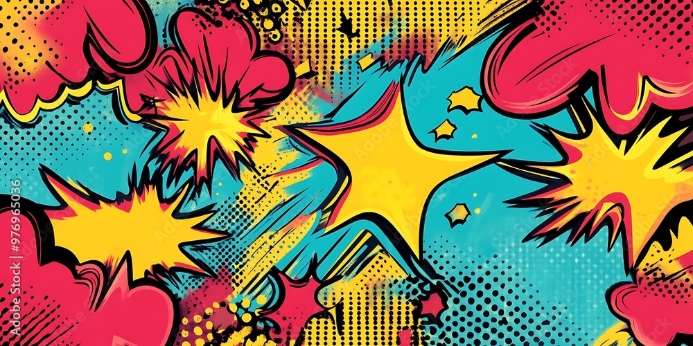 Naklejka premium Graffiti seamless pattern colorful background illustration 