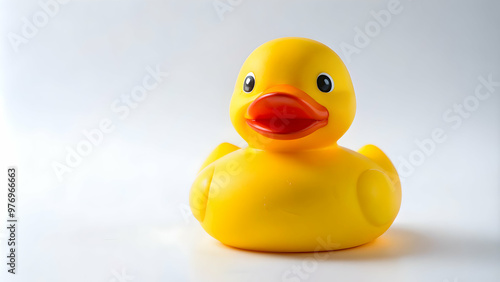 Rubber duck toy on white background, rubber duck, toy, yellow, white background, floating, bath time, childhood, play, cute, isolated