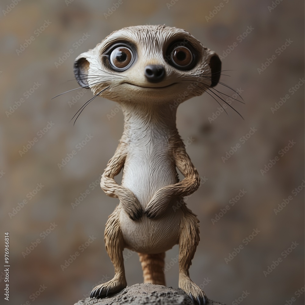 Fototapeta premium Comic Meerkat with a Funny Expression