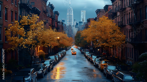 A quiet street in the city ...