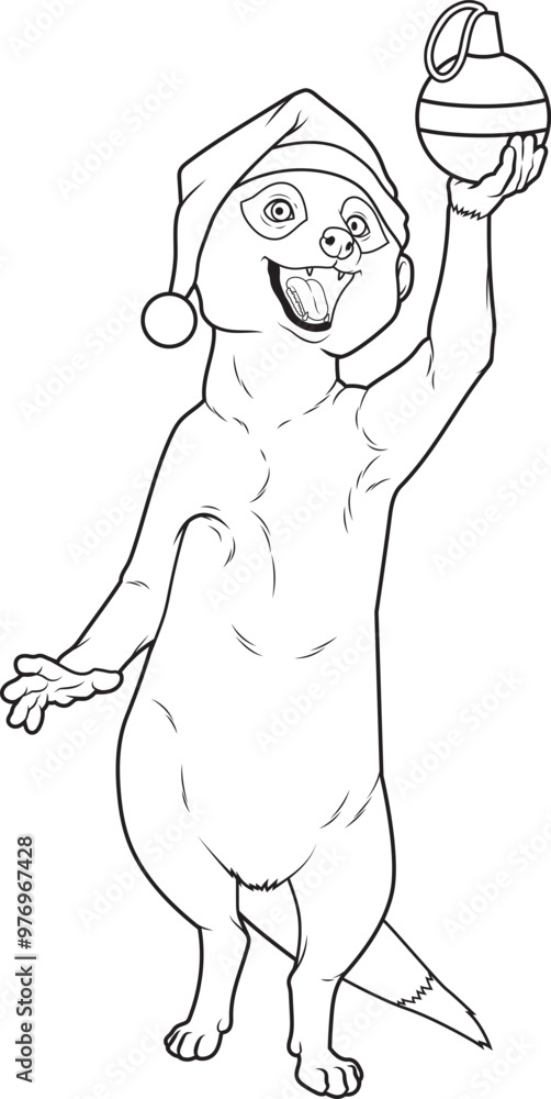 Meerkat Christmas Christmas ball Animal Vector Graphic Art Illustration Meerkat Christmas Christmas ball Animal Vector Graphic Art Illustration