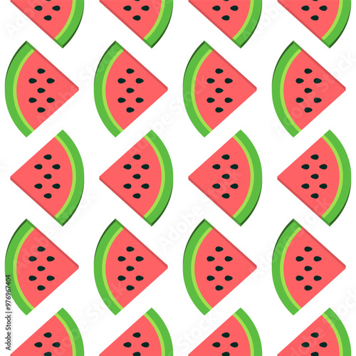 watermelon slice pattern in white background