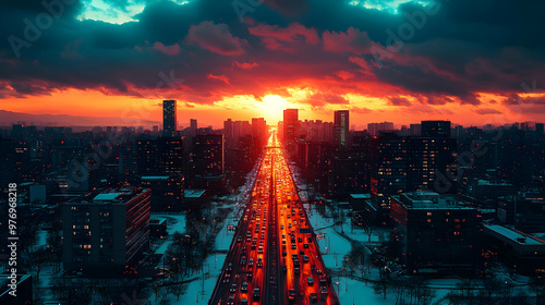 A scenic aerial view of a c...