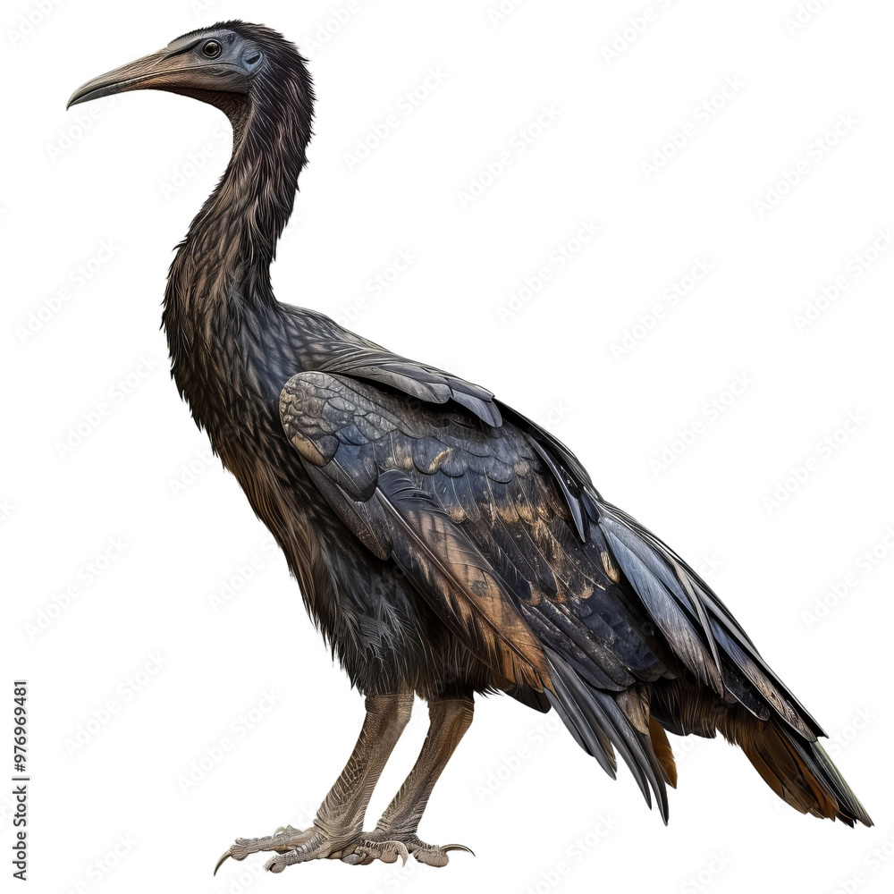 Obraz premium Anhinga bird is standing alert with its long neck and sharp beak