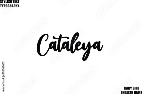 Cataleya Female Name - in Stylish Cursive Typography Text