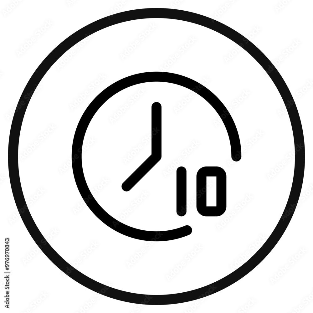 Editable countdown timer 10 seconds vector icon. Part of a big icon set family. Perfect for web and app interfaces, presentations, infographics, etc Editable countdown timer 10 seconds vector icon. Part of a big icon set family. Perfect for web and app interfaces, presentations, infographics, etc