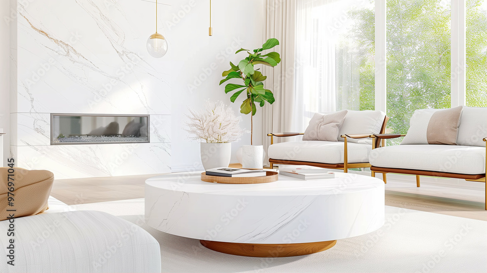 Living room furniture with modern decor and elegant interior design showcasing a cozy atmosphere Living room furniture with modern decor and elegant interior design showcasing a cozy atmosphere