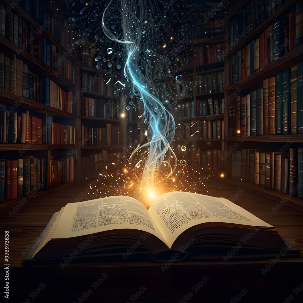 Open book with fairtytale fantasy world Open book with fairtytale fantasy world