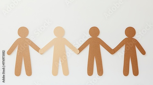 Paper People Holding Hands Diversity and Unity