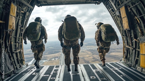 Paratroopers preparing for a jump
