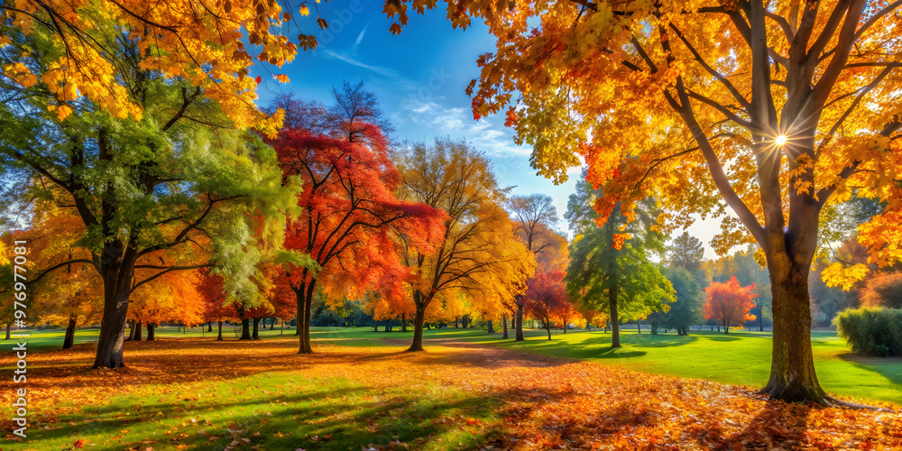Autumn foliage colors in the park during a sunny day, autumn, park, foliage, colors, leaves, trees, nature, outdoors, season Autumn foliage colors in the park during a sunny day, autumn, park, foliage, colors, leaves, trees, nature, outdoors, season