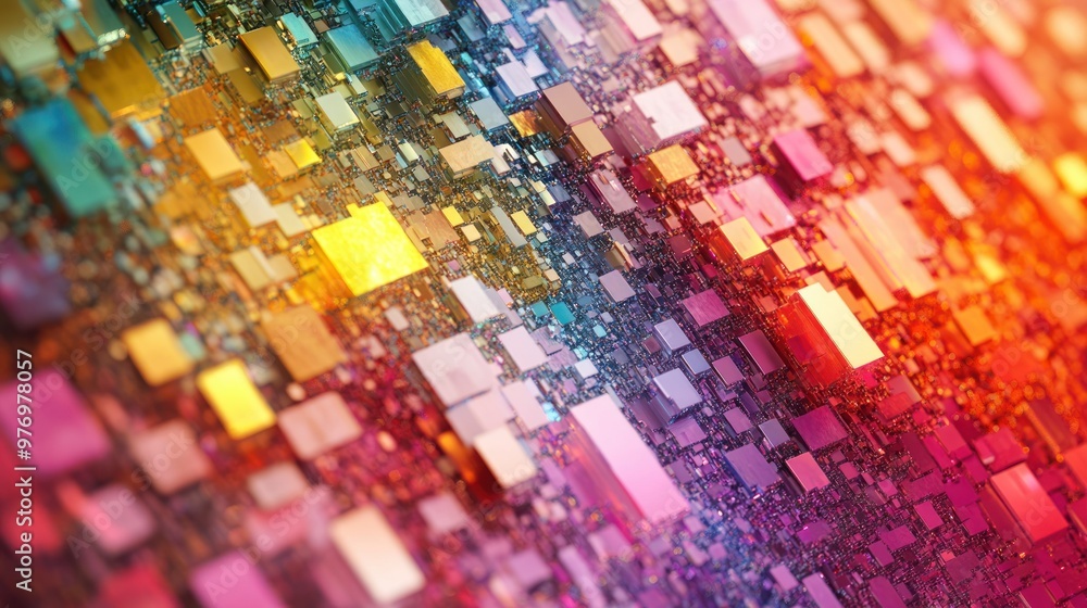 Obraz premium Abstract Rainbow Circuitry