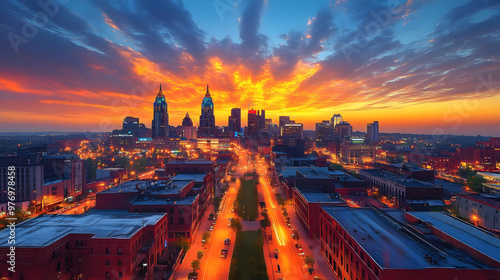 A stunning cityscape with t...