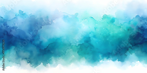 Abstract watercolor background with blue and turquoise gradient colors, watercolor, abstract, background, blue, turquoise, gradient