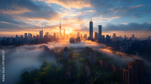 A stunning sunrise over a c...