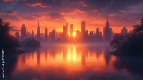 A stunning sunrise over a c...