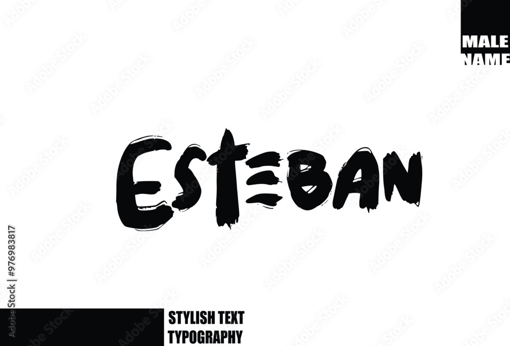Esteban Baby Boy Name In Bold Grunge And Rough Brush Text Typography Esteban Baby Boy Name In Bold Grunge And Rough Brush Text Typography