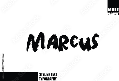 Baby Boy Name In Bold Grunge And Rough Typography Brush Text Marcus