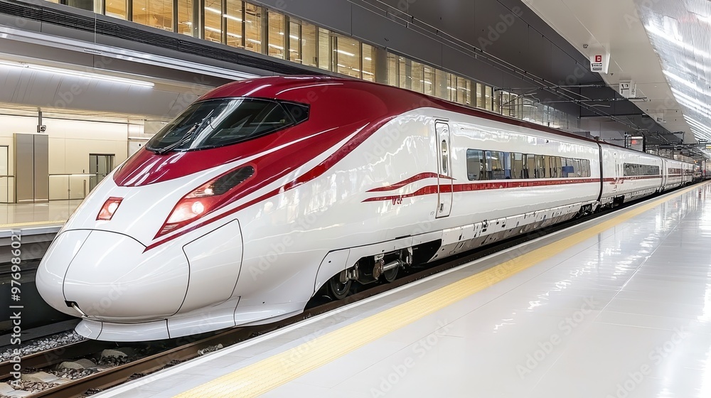 Modern High Speed Train in Station Modern High Speed Train in Station