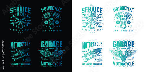 Set of retro posters. Original vector illustration in vintage style. T-shirt design.