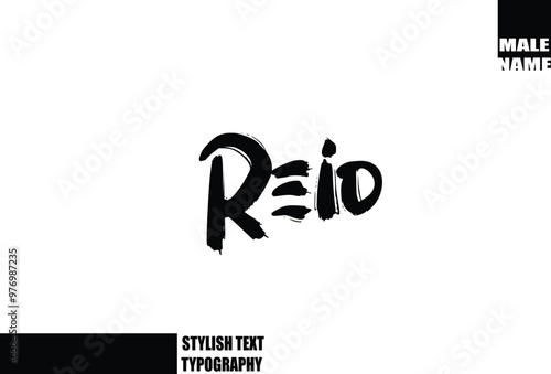 Baby Boy Name In Bold Grunge And Rough Brush Text Typography Reid