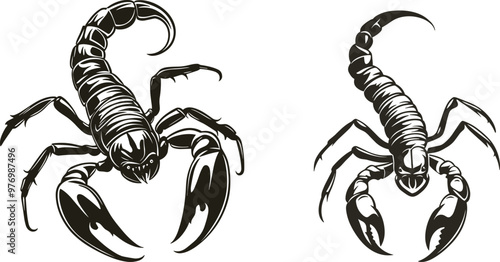 Tribal Black Scorpion Tattoo Vector Illustration – Animal Logo Icon Symbol