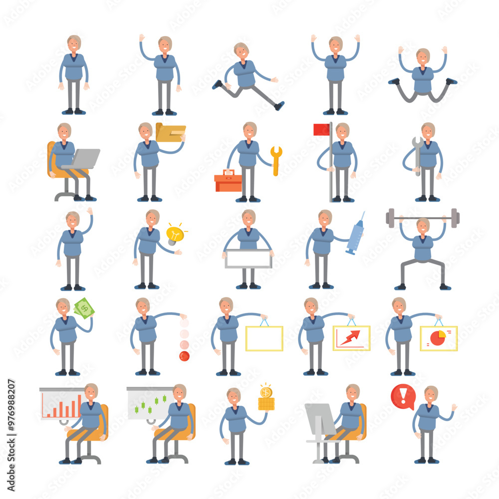 woman people character avatars in various pose illustration woman people character avatars in various pose illustration