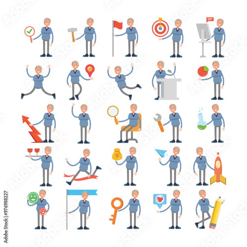woman people character avatars in various pose illustration