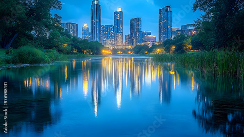 A tranquil scene of a city ...