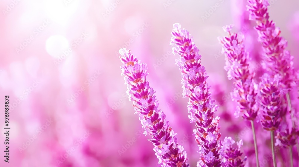 Fototapeta premium Beautiful Lavender Flowers with Soft Blurred Background