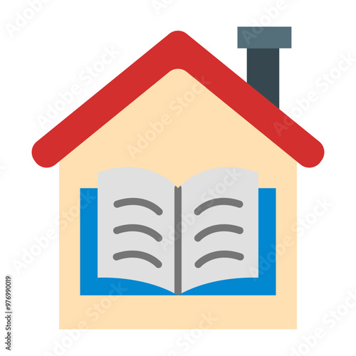 Homeschooling Vector Flat Icon Design