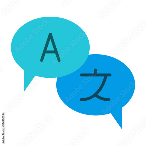 Translation Vector Flat Icon Design