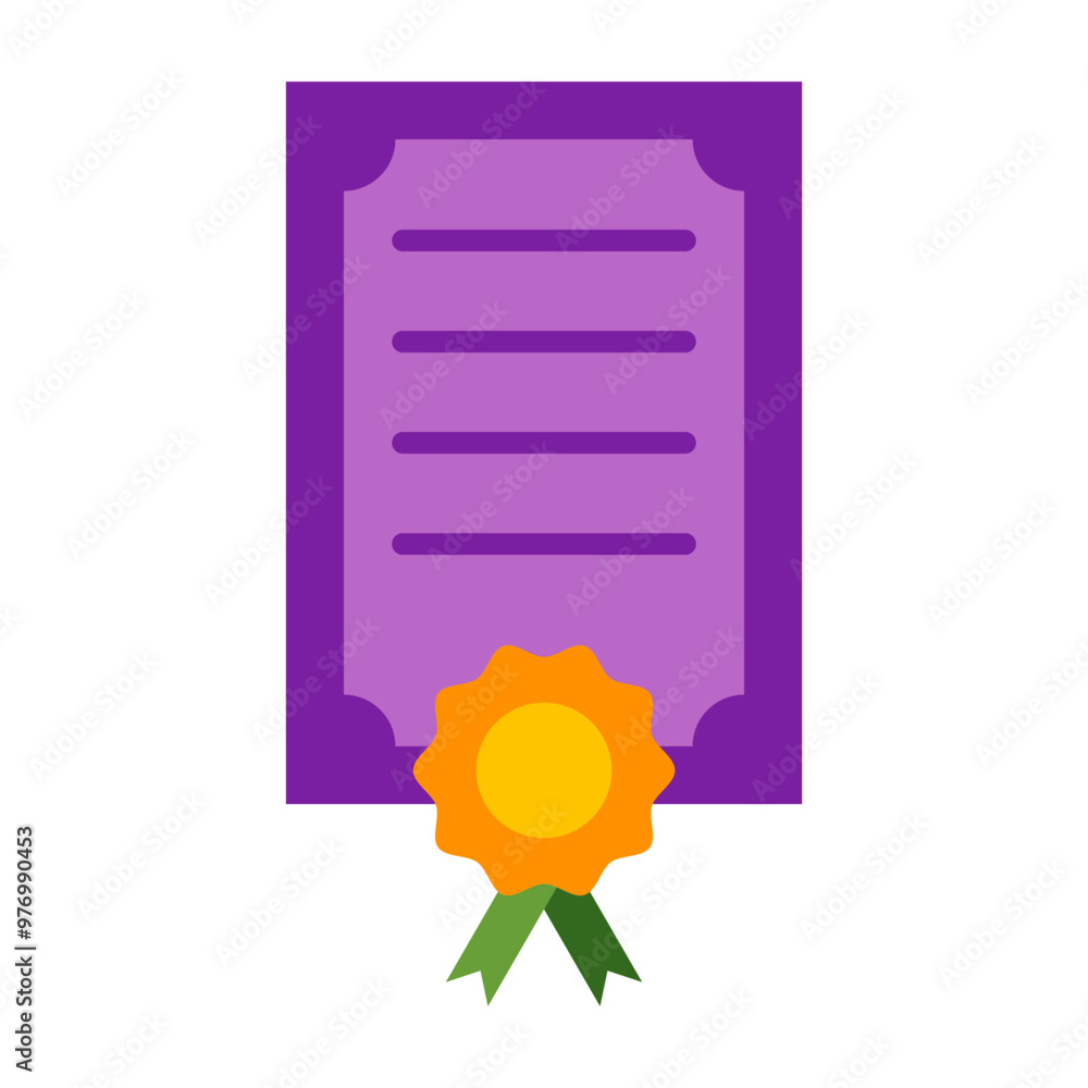 Certificate Vector Flat Icon Design Certificate Vector Flat Icon Design