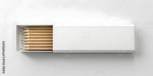 render of a blank euroslot box pencil package set mockup, render, blank, euroslot, box, pencil, package, set