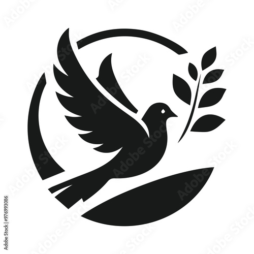 dove with peace symbol